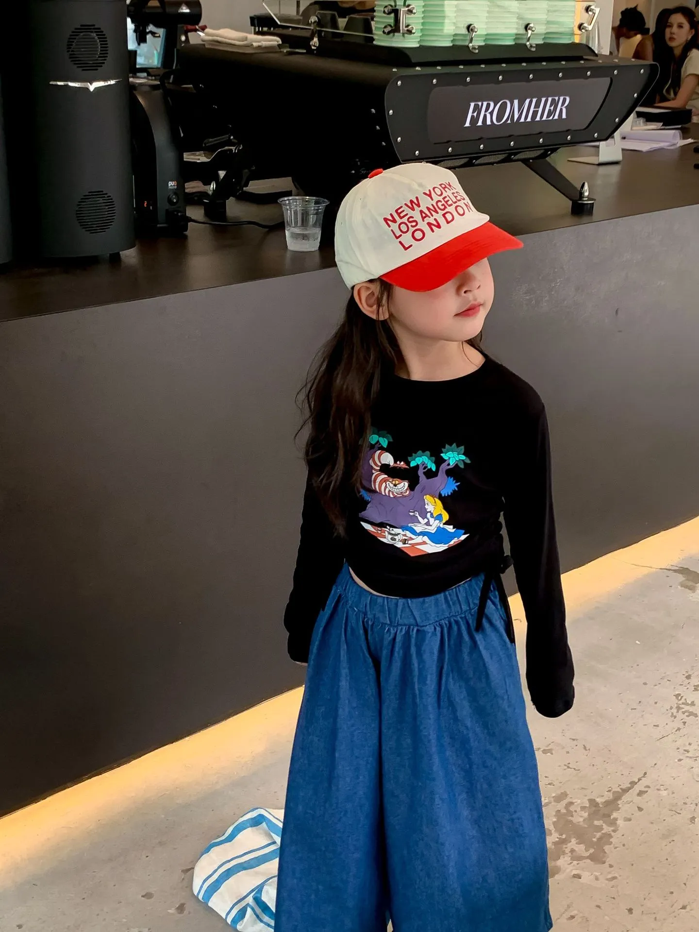 【90-140cm】お出かけ この一枚着るだけオシャレ 長袖Tシャツ キッズ 女の子 トップス