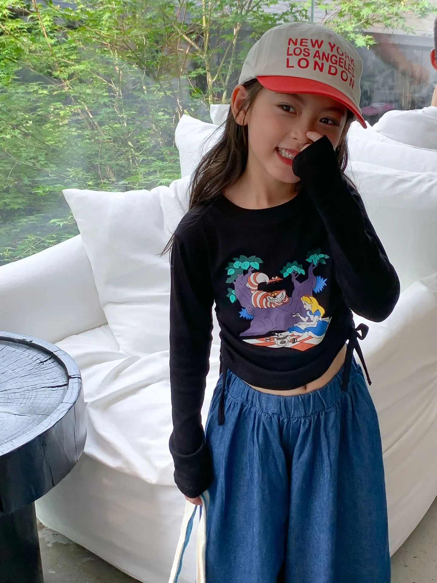 【90-140cm】お出かけ この一枚着るだけオシャレ 長袖Tシャツ キッズ 女の子 トップス