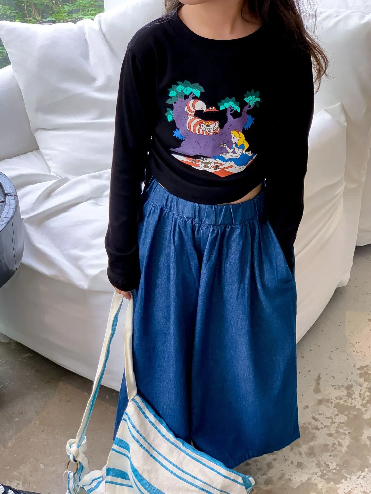 【90-140cm】お出かけ この一枚着るだけオシャレ 長袖Tシャツ キッズ  女の子 トップス