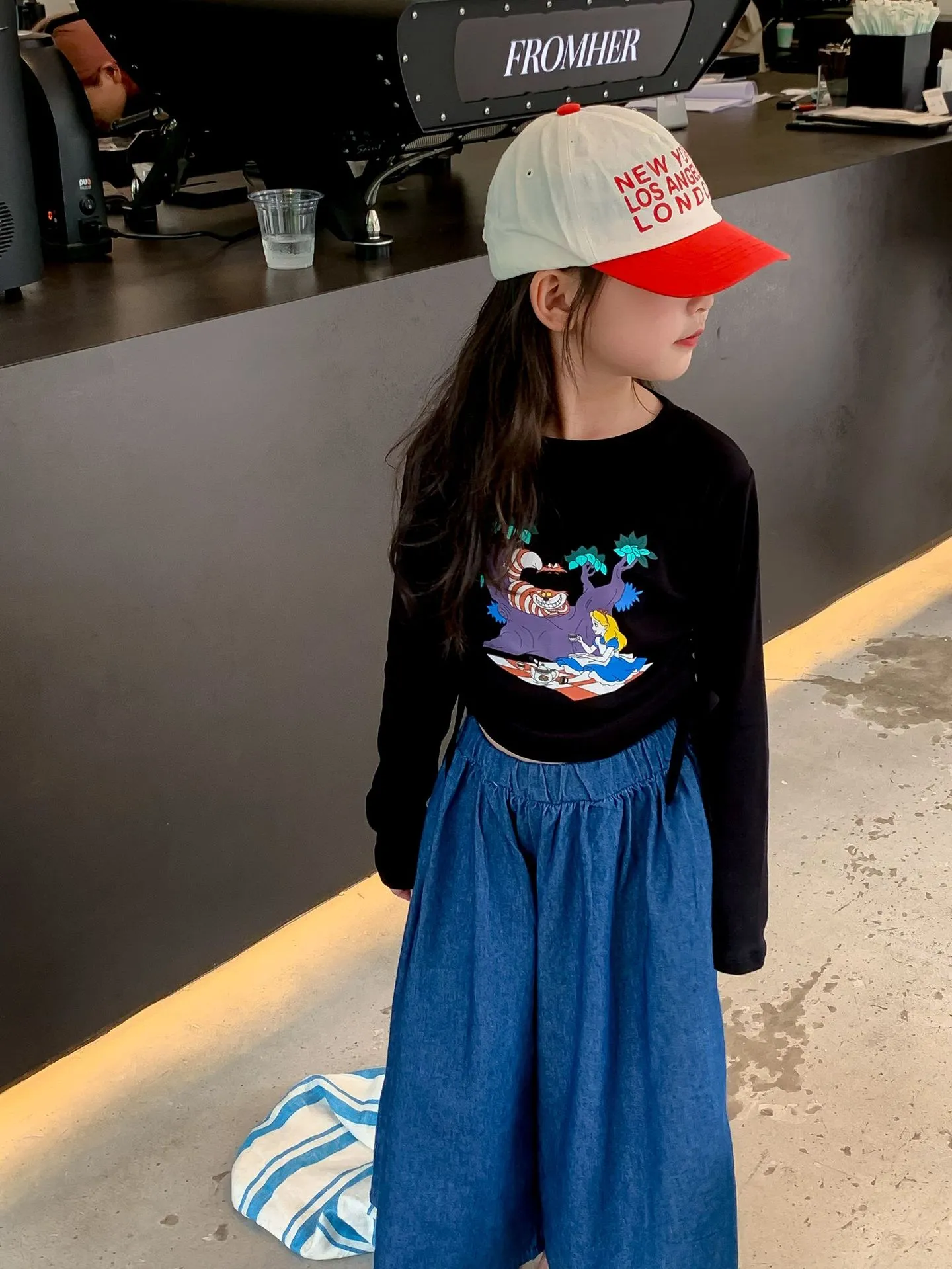 【90-140cm】お出かけ この一枚着るだけオシャレ 長袖Tシャツ キッズ  女の子 トップス
