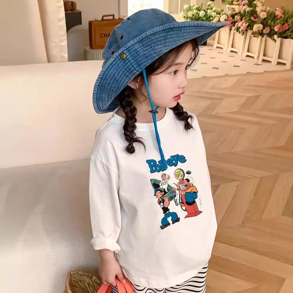 【100-160cm】売れ筋!可愛い 清新 着やすい アルファベット カートゥーン 女の子 長袖 Tシャツ