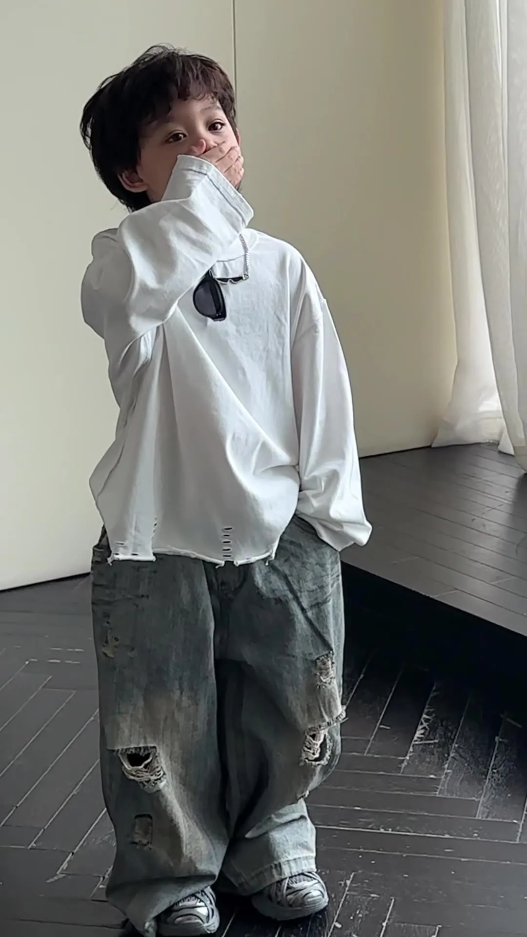 【90-150cm】着回し力抜群!シンプル カジュアル 日常 合わせやすい 男の子 長袖 Tシャツ
