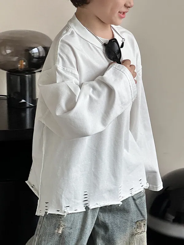 【90-150cm】着回し力抜群！シンプル カジュアル 日常 合わせやすい  男の子 長袖 Ｔシャツ