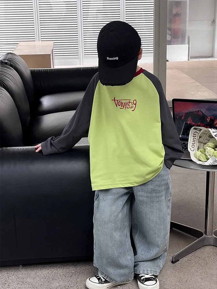 【90-150cm】着回し力抜群 ルーズ 合わせやすい 着心地良い トレンド 定番 カジュアル 長袖 Tシャツ