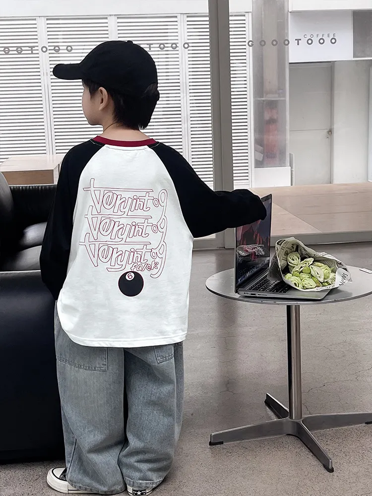 【90-150cm】着回し力抜群 ルーズ 合わせやすい 着心地良い トレンド 定番 カジュアル 長袖 Tシャツ