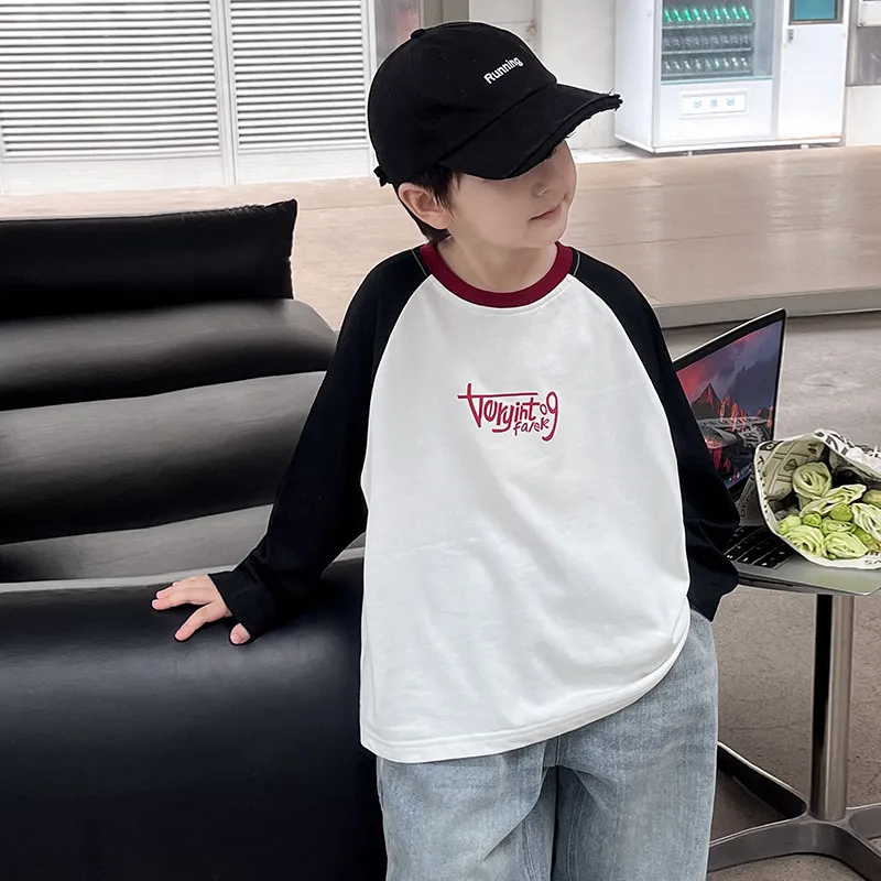 【90-150cm】着回し力抜群 ルーズ 合わせやすい 着心地良い トレンド 定番 カジュアル 長袖 Tシャツ