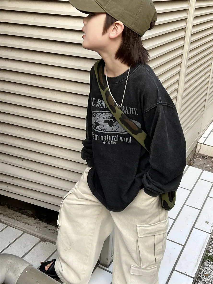 【90-150cm】人気爆発中 レトロ 着心地良い 合わせやすい トレンド 長袖 トップス