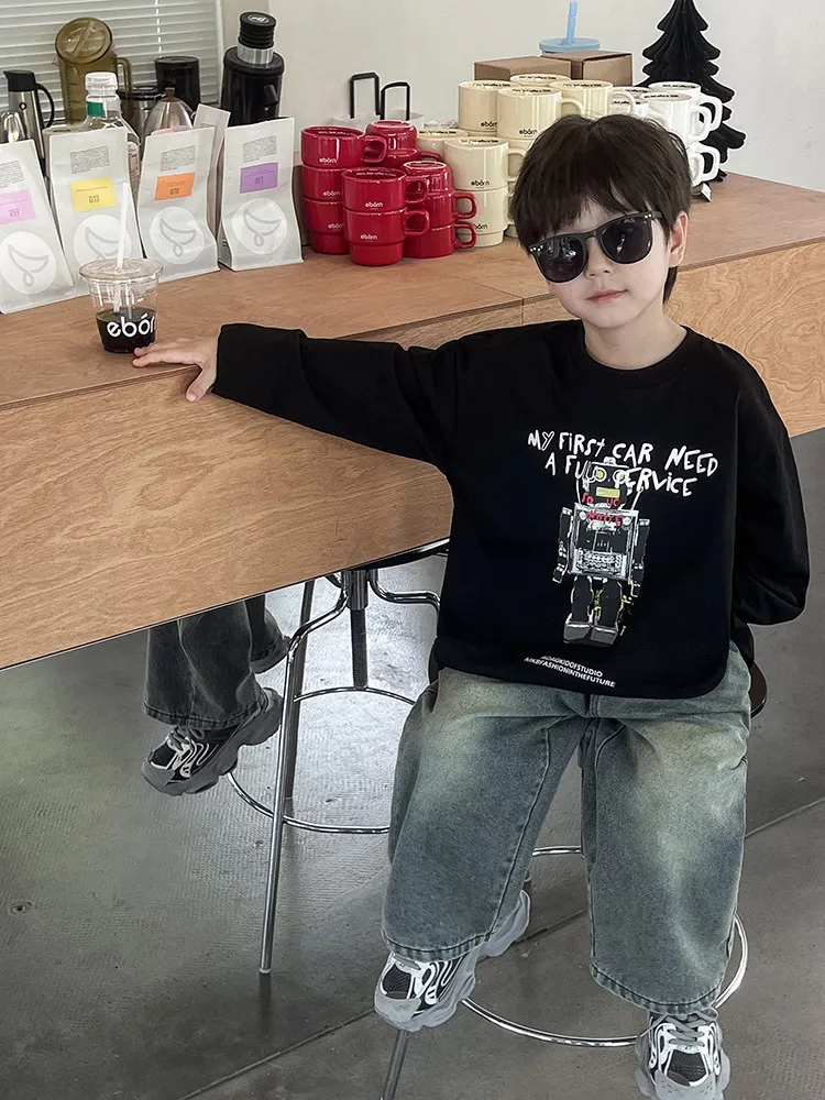 【90-150cm】おすすめ！ファッション クール カジュアル  二色選べる  男の子 トレーナー