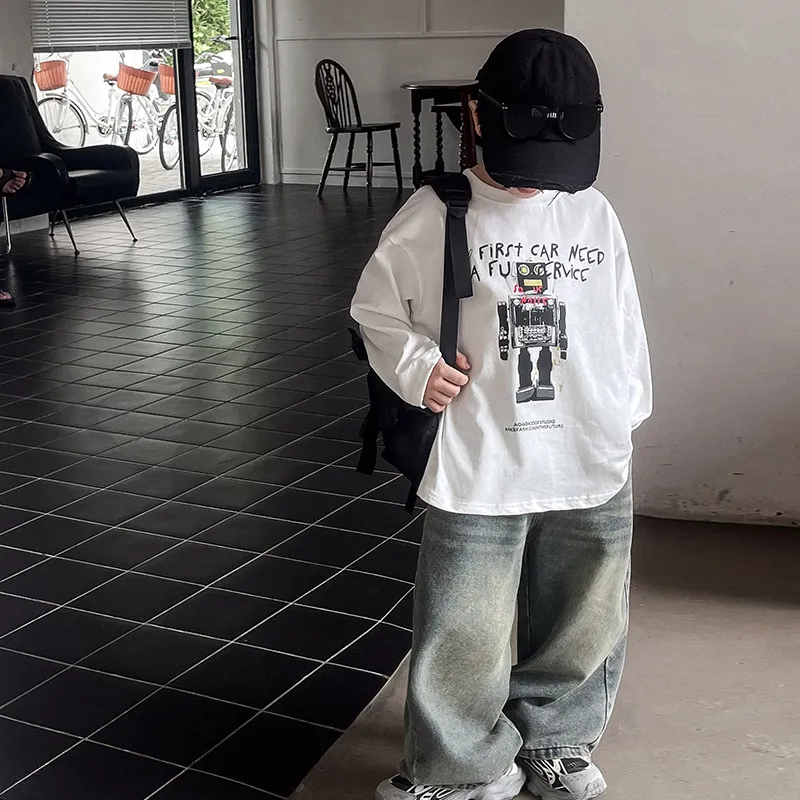 【90-150cm】おすすめ！ファッション クール カジュアル  二色選べる  男の子 トレーナー