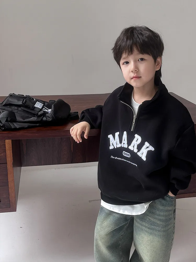 【90-150cm】特別なデザイン クール カジュアル 日常 スタンドネック ジッパー 男の子 トレーナー
