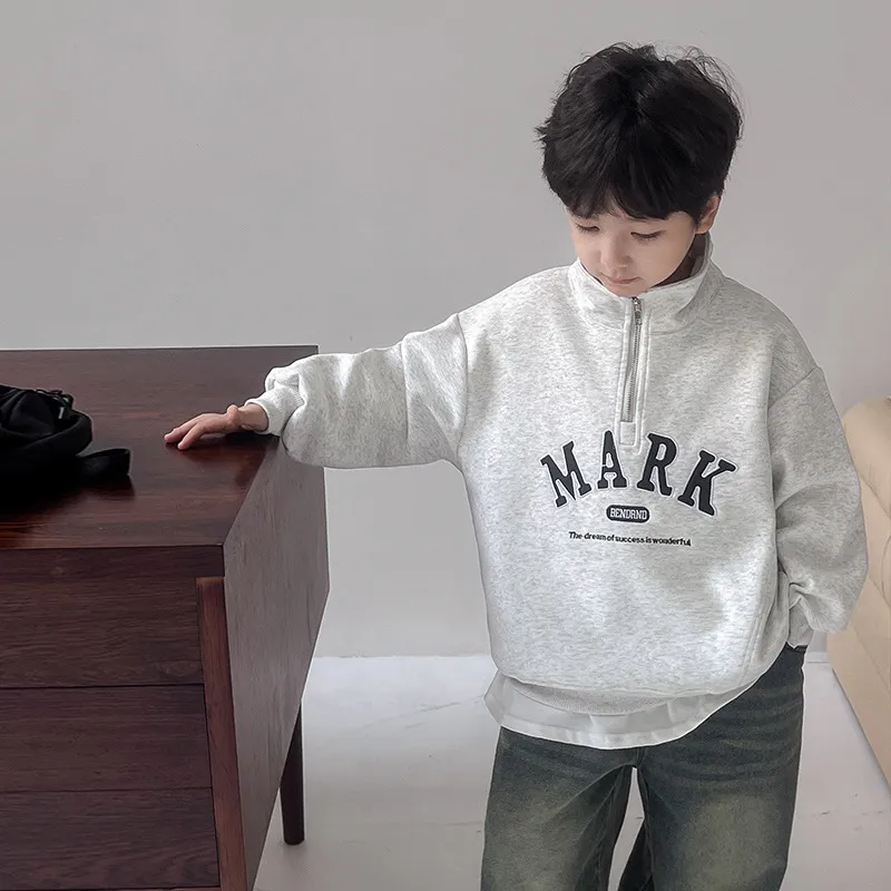 【90-150cm】特別なデザイン クール カジュアル 日常 スタンドネック ジッパー 男の子 トレーナー