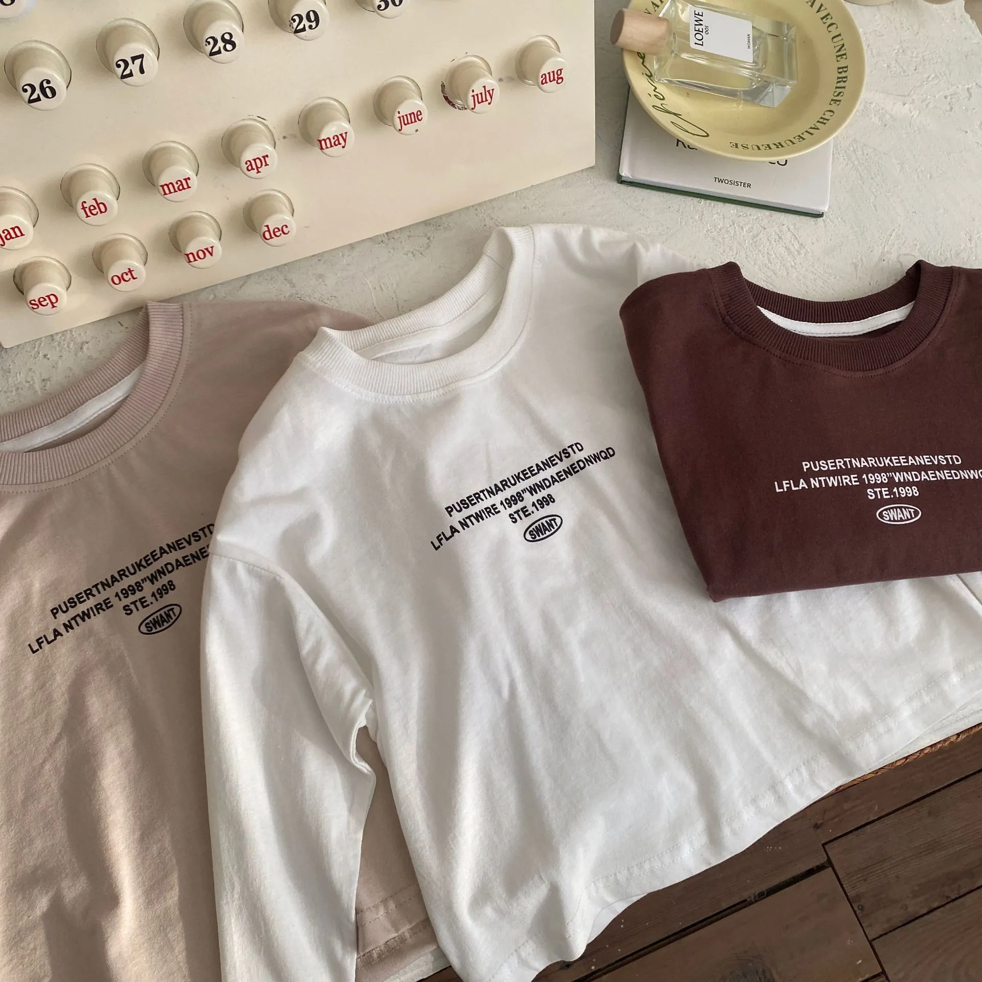 【90-130cm】着回し力抜群！プリント 男の子 女の子 トップス 長袖Tシャツ