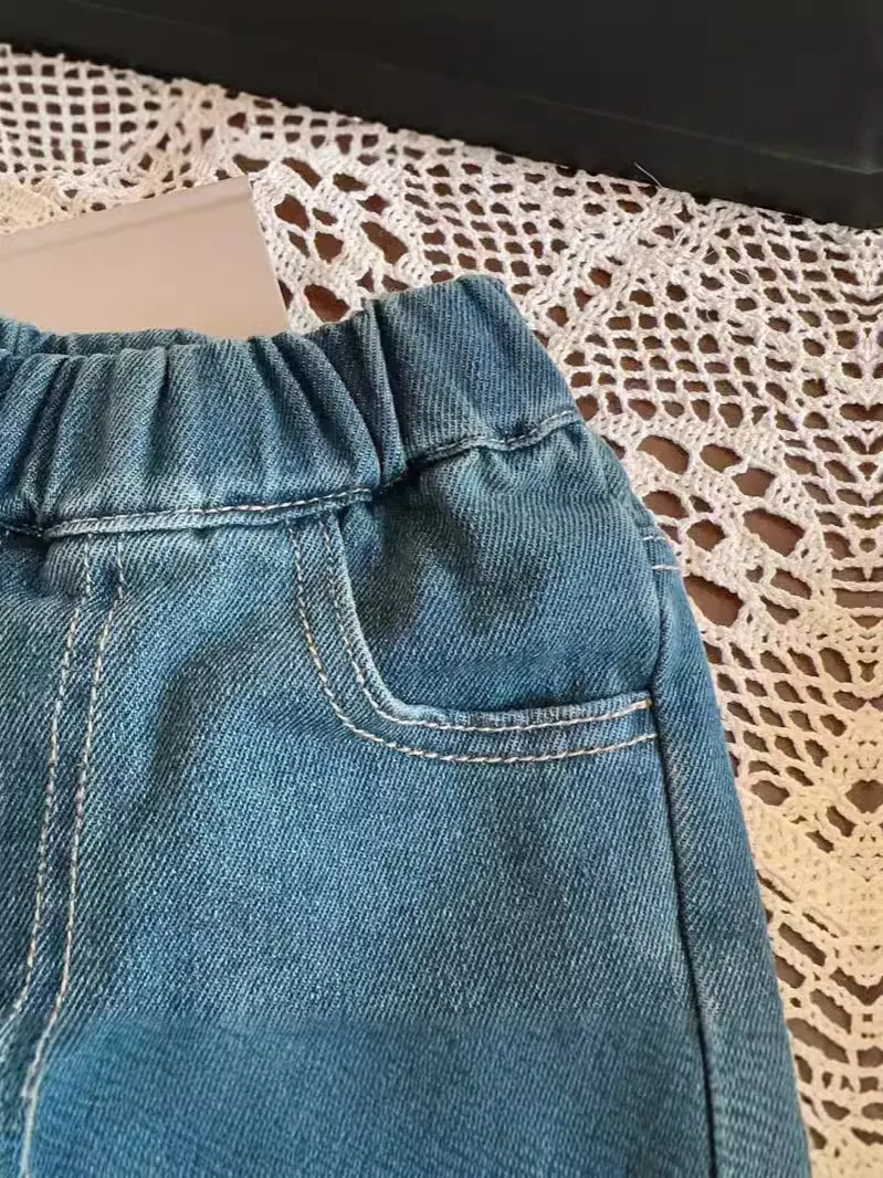 【90-140cm】超人気商品!ファッション シンプル 合わせやすい 女の子 デニム パンツ
