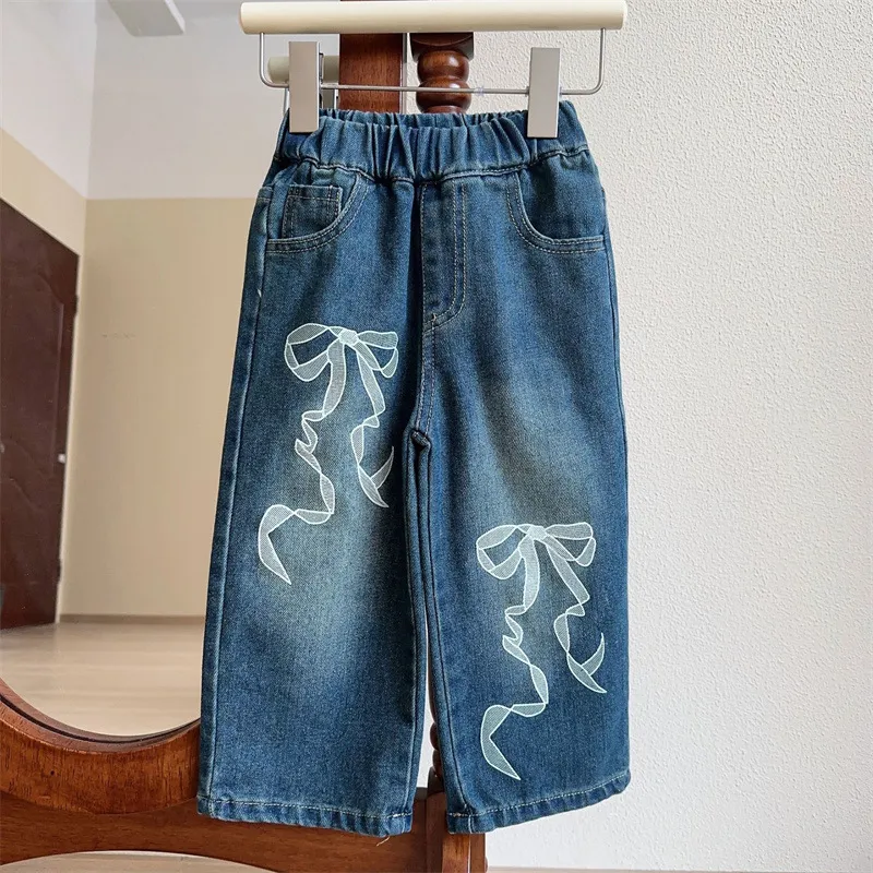 【90-140cm】超人気商品!ファッション シンプル 合わせやすい 女の子 デニム パンツ