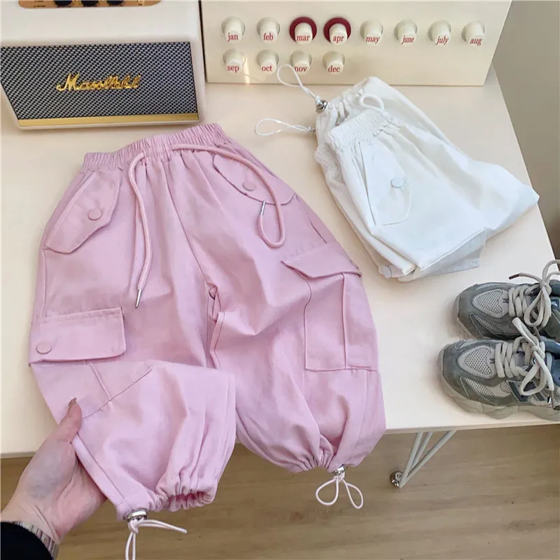 【90-140cm】超人気商品！秋新作 ファッション カジュアル 合わせやすい 女の子 カーゴパンツ