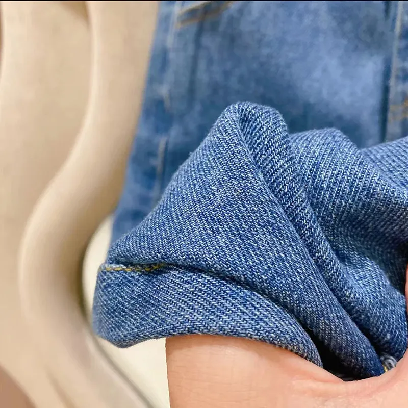 【90-140cm】 絶対流行！ファッション  合わせやすい  無地 刺繍 女の子 デニム ワイドパンツ