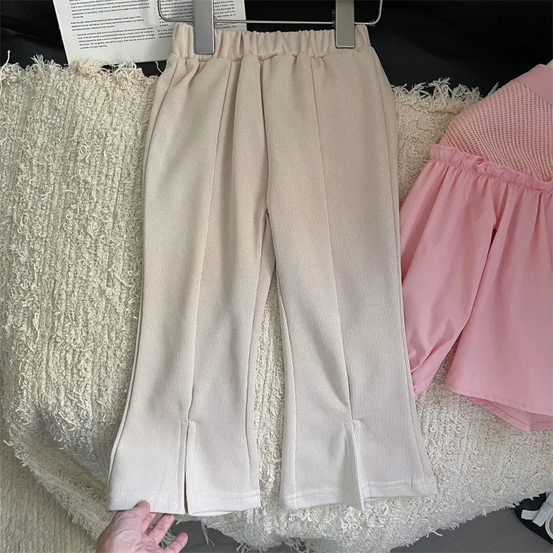 【90-140cm】単品注文 超人気！ファッション  おしゃれ  無地 女の子 Ｔシャツ/パンタロンパンツ