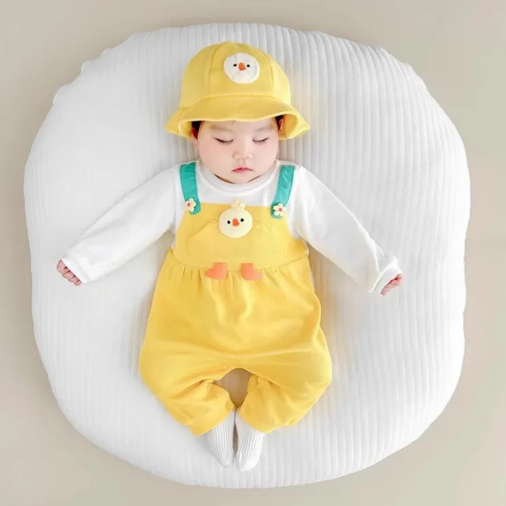 【66-90cm】超可愛い おしゃれ スウィート ins風 着やすい ベビー 長袖 帽子+ロンパース