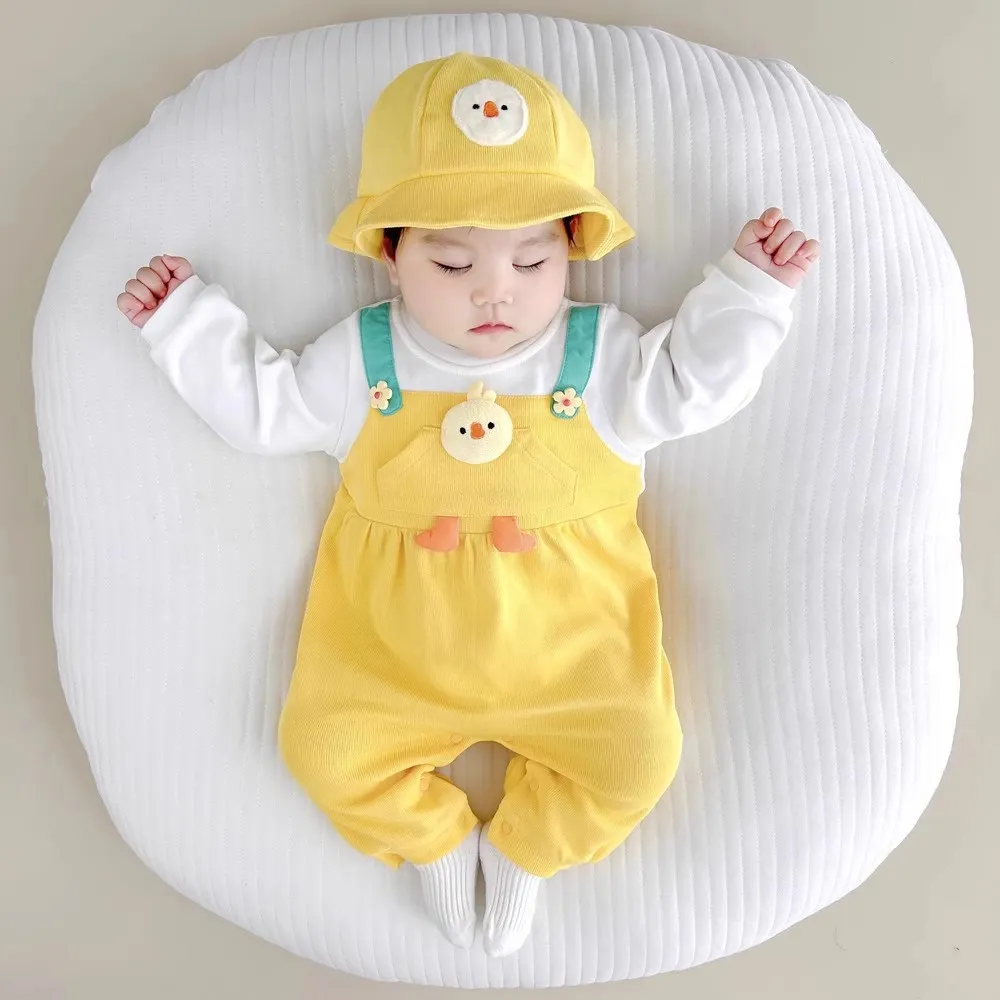 【66-90cm】超可愛い おしゃれ スウィート ins風 着やすい ベビー 長袖 帽子+ロンパース