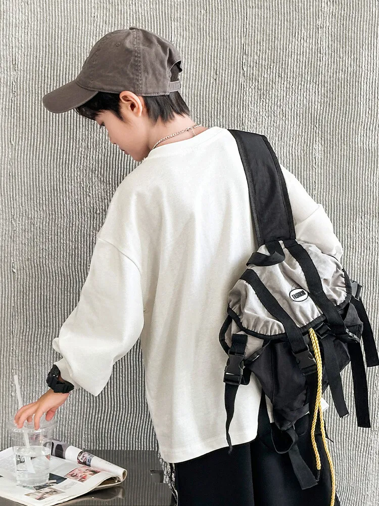 【90-160cm】デイリーコーデに取り入れやすい1枚 プリント 綿 Tシャツ 長袖 ロンT 子供服