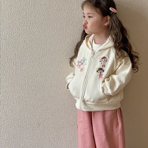 【80-130cm】今季注目 超人気商品 かわいい 女の子 カジュアル ファッション フード付き アウター