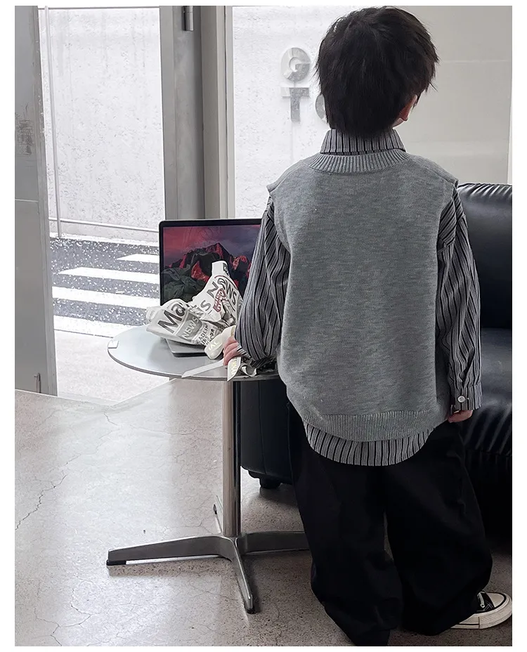 【90-150cm】秋冬の大人気 フォーマル 通園 通学 ニットベスト ベスト男の子