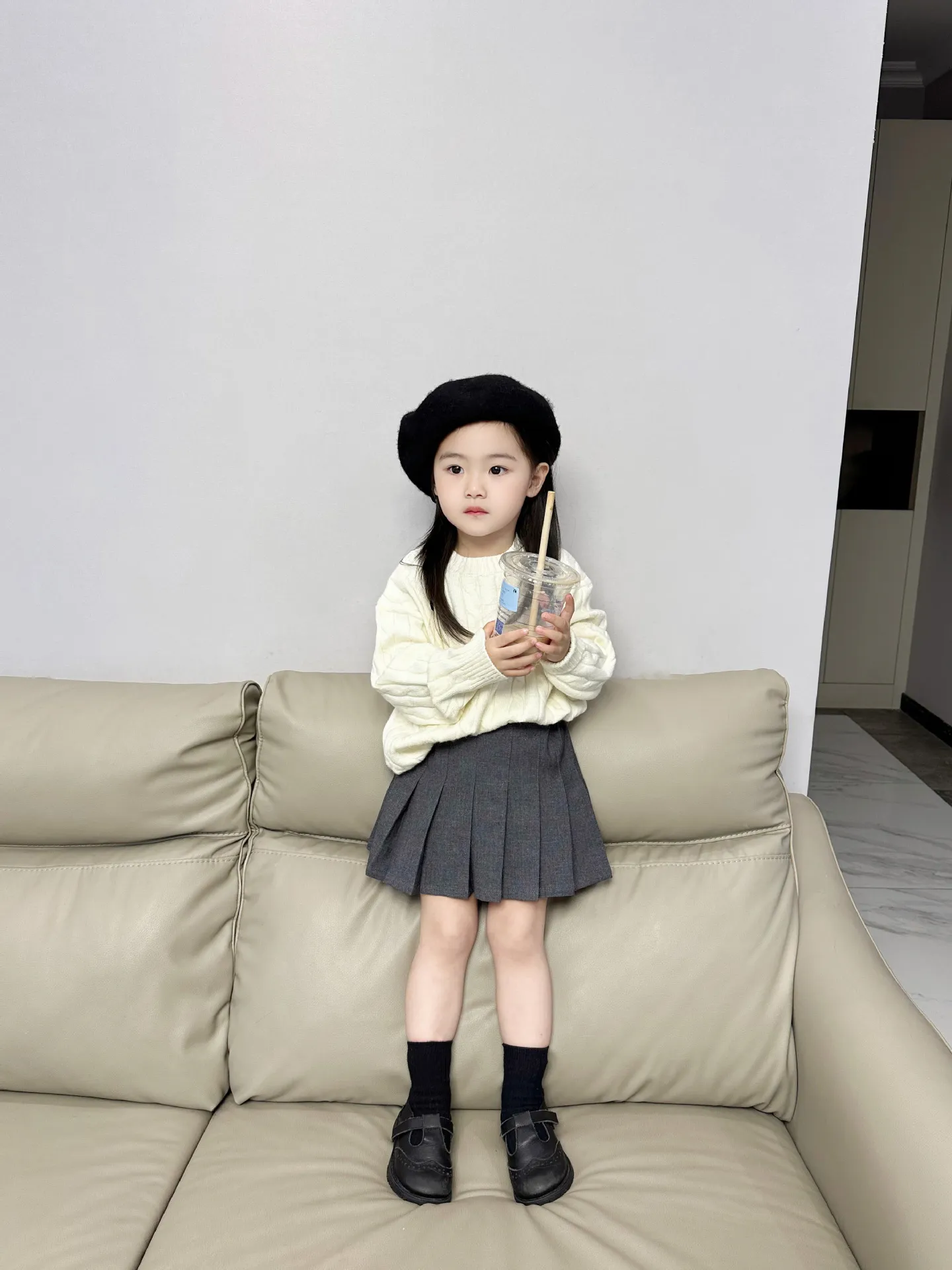 【90-140cm】絶対見逃さないで 定番 合わせやすい  ファッション 無地 プリーツ 女の子 スカート