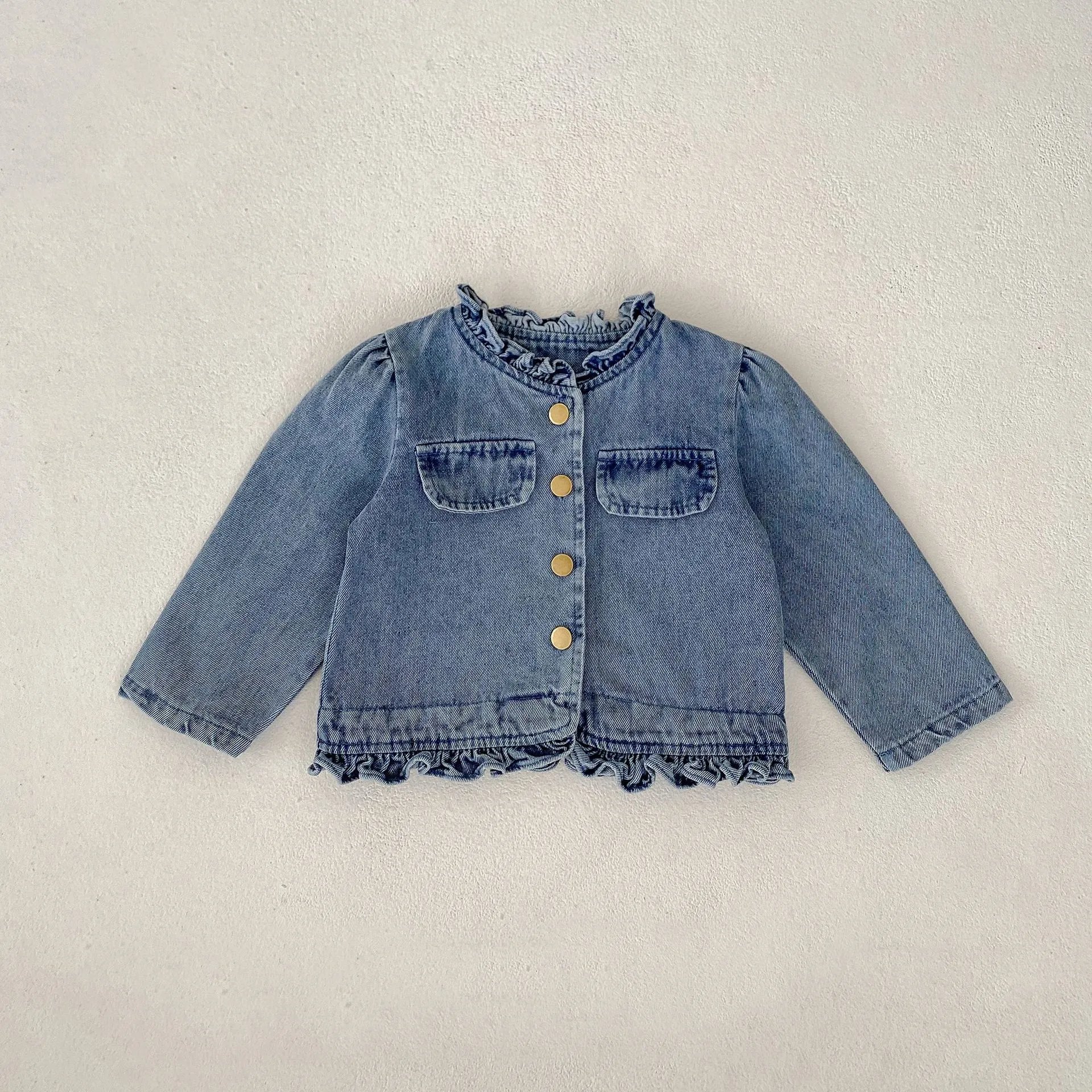 【73-130cm】よく売れる シンプル 可愛い 合わせやすい トレンド 女の子 デニム アウター