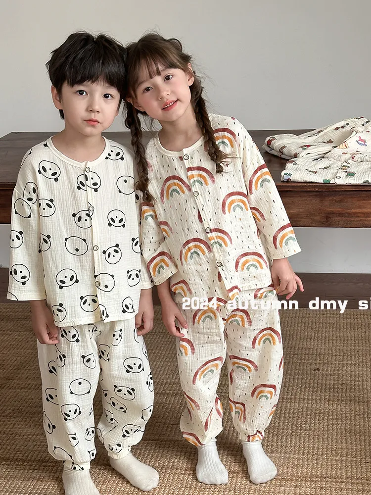 【100-150cm】子供パジャマ ベビー キッズ ボタンパジャマ 長袖 男の子 女の子 ルームウェア お泊り 子供服 綿100% 前開き