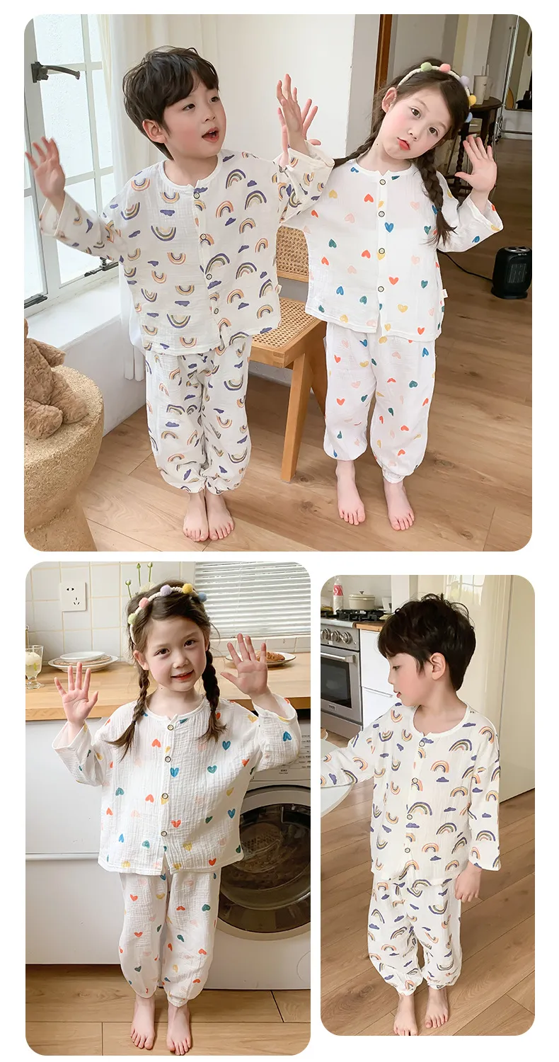 【100-150cm】子供パジャマ ベビー キッズ ボタンパジャマ 長袖 男の子 女の子 ルームウェア お泊り 子供服 綿100% 前開き