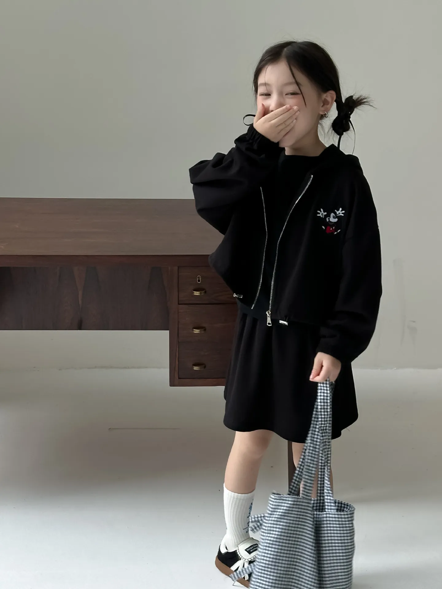【90-150cm】二点セット ファッション  カジュアル ス トリート系  スポーツ  女の子 アウター＋スカートセットアップ