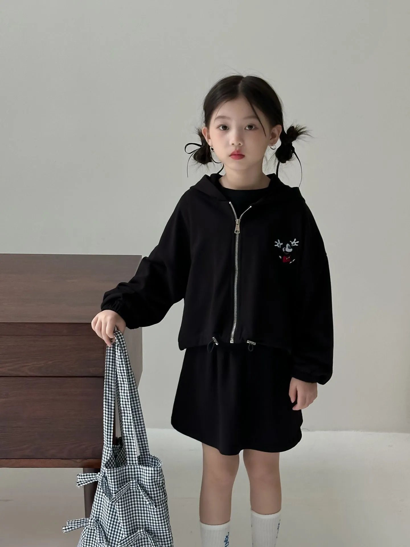 【90-150cm】二点セット ファッション  カジュアル ス トリート系  スポーツ  女の子 アウター＋スカートセットアップ