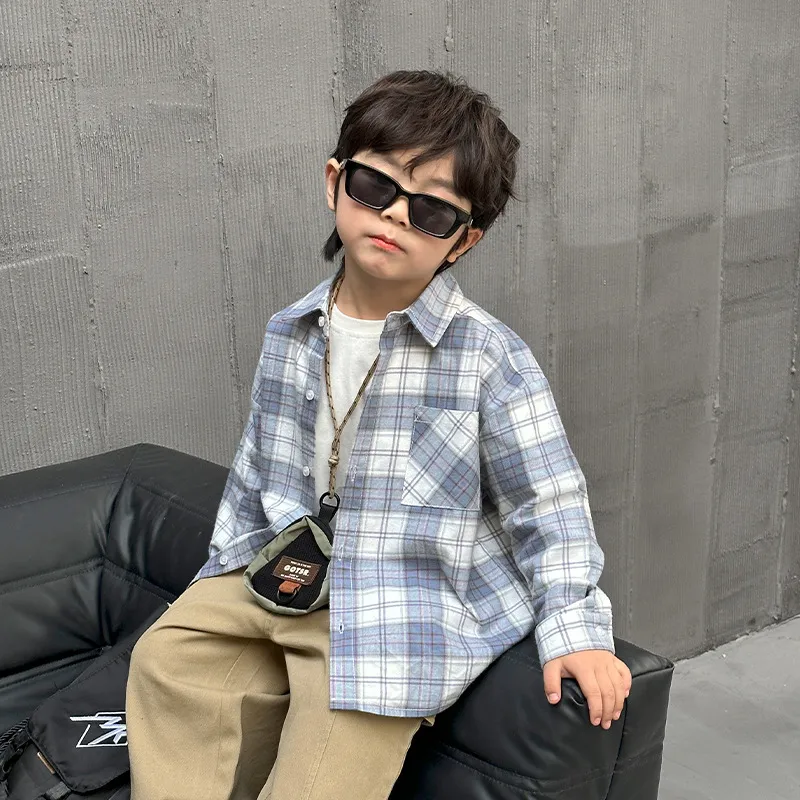 【90-140cm】着回し力抜群 定番 カジュアル 合わせやすい 男の子 チェック柄 シャツ アウター