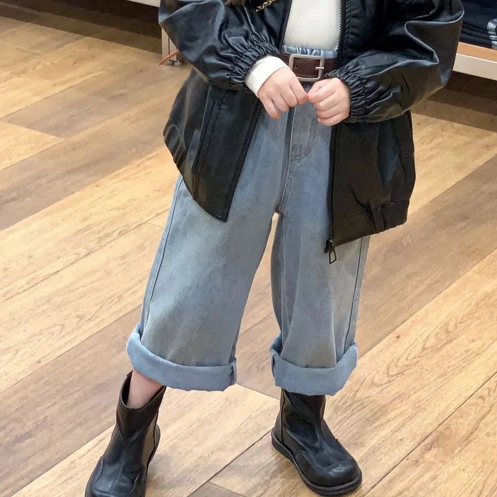 【90-140cm】超人気 単品注文 シンプル 合わせやすい 女の子 アウター / デニムパンツ