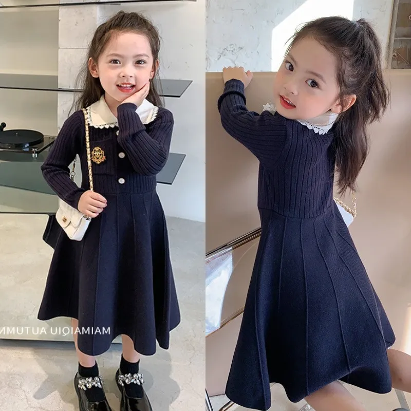 【90-140cm】特別なデザイン 存在感アップ 絶対後悔しない 今季注目 女の子 長袖 ワンピース
