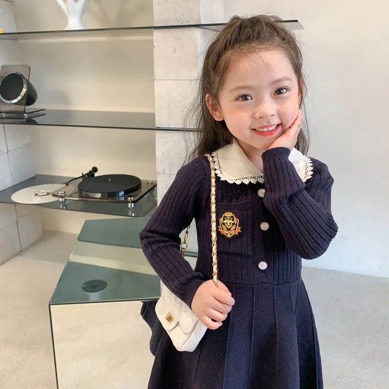 【90-140cm】特別なデザイン 存在感アップ 絶対後悔しない 今季注目 女の子 長袖 ワンピース