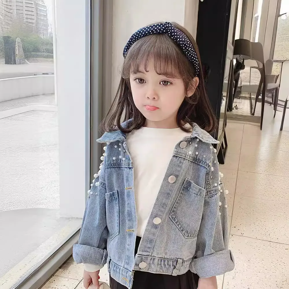 【100-150cm】今季大注目 可愛い トレンド きれいめ カジュアル 合わせやすい 女の子 デニム アウター