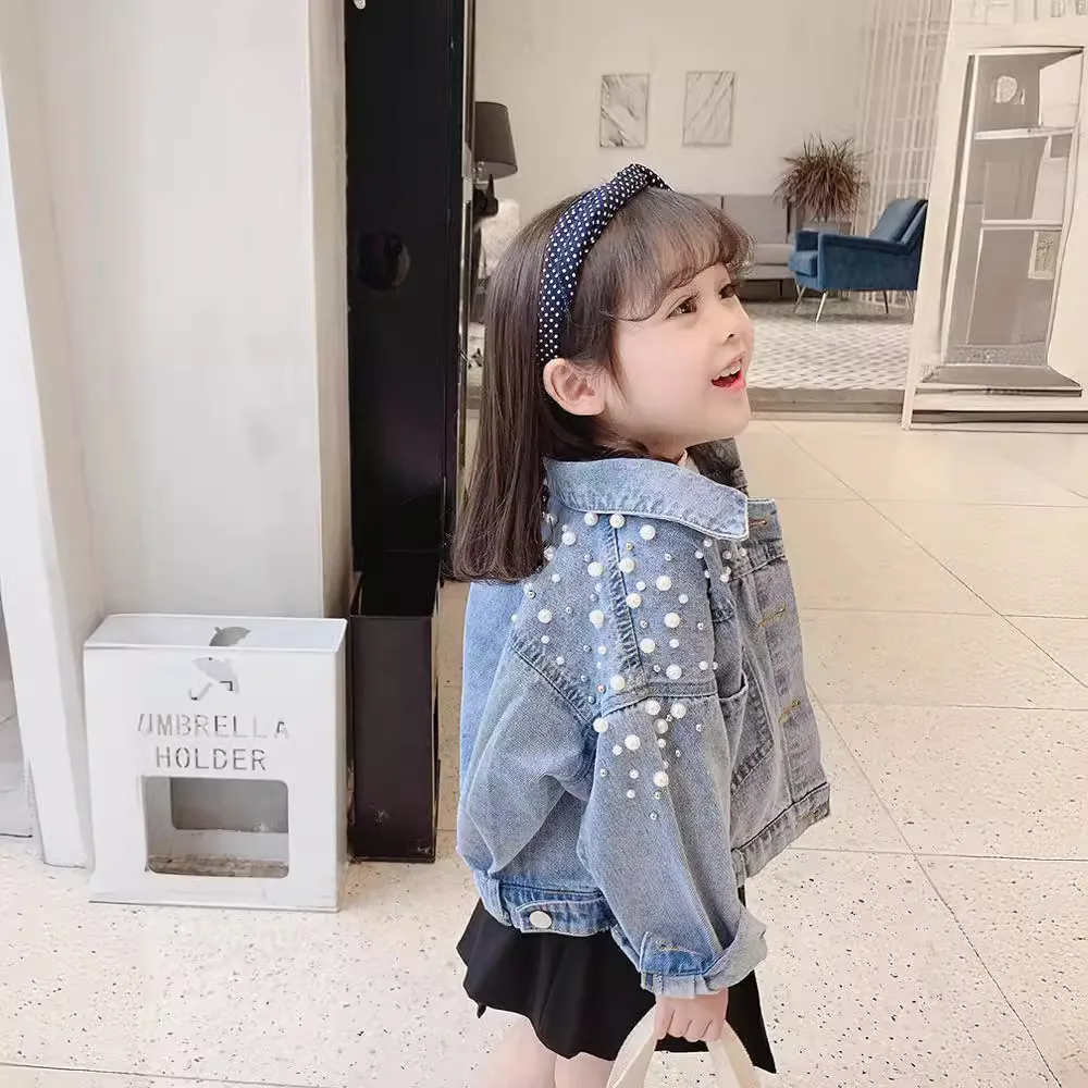 【100-150cm】今季大注目 可愛い トレンド きれいめ カジュアル 合わせやすい 女の子 デニム アウター