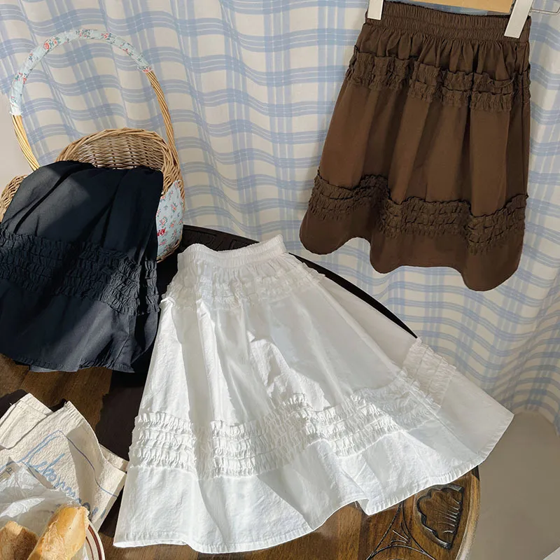 【90-150cm】売れ筋  ガーリッシュ  スウィート 学園風 ファッション  女の子 スカート