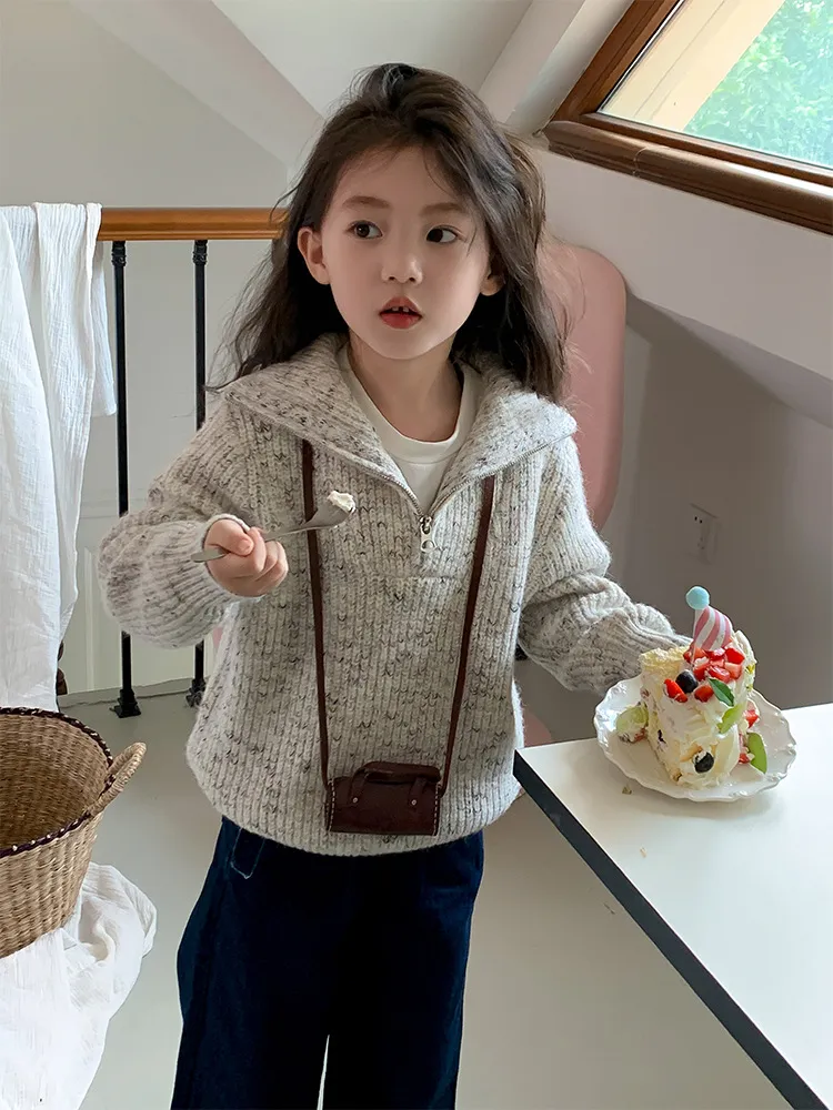 【110-170cm】おすすめ ファッション ins風 シンプル キレカジ 女の子 ニット セーター