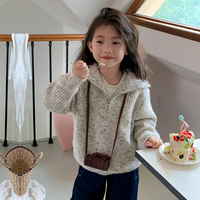 【110-170cm】おすすめ ファッション ins風  シンプル キレカジ 女の子 ニット セーター