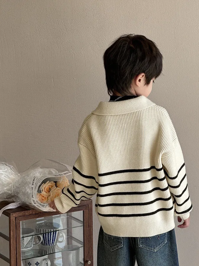 【110-160cm】おしゃれ ナチュラル トップス 子供服 お普段着 キッズ ジッパー ニットカーディガン 子供
