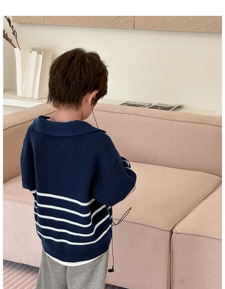 【110-160cm】おしゃれ ナチュラル トップス 子供服 お普段着 キッズ ジッパー ニットカーディガン 子供