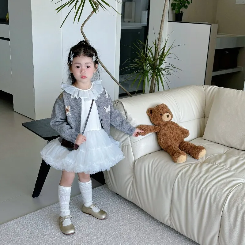 【90-140cm】おしゃれ 可愛い 通園通学 お出かけ カーディガン キッズ  ボタン 前開き 子供服 キッズ 女の子