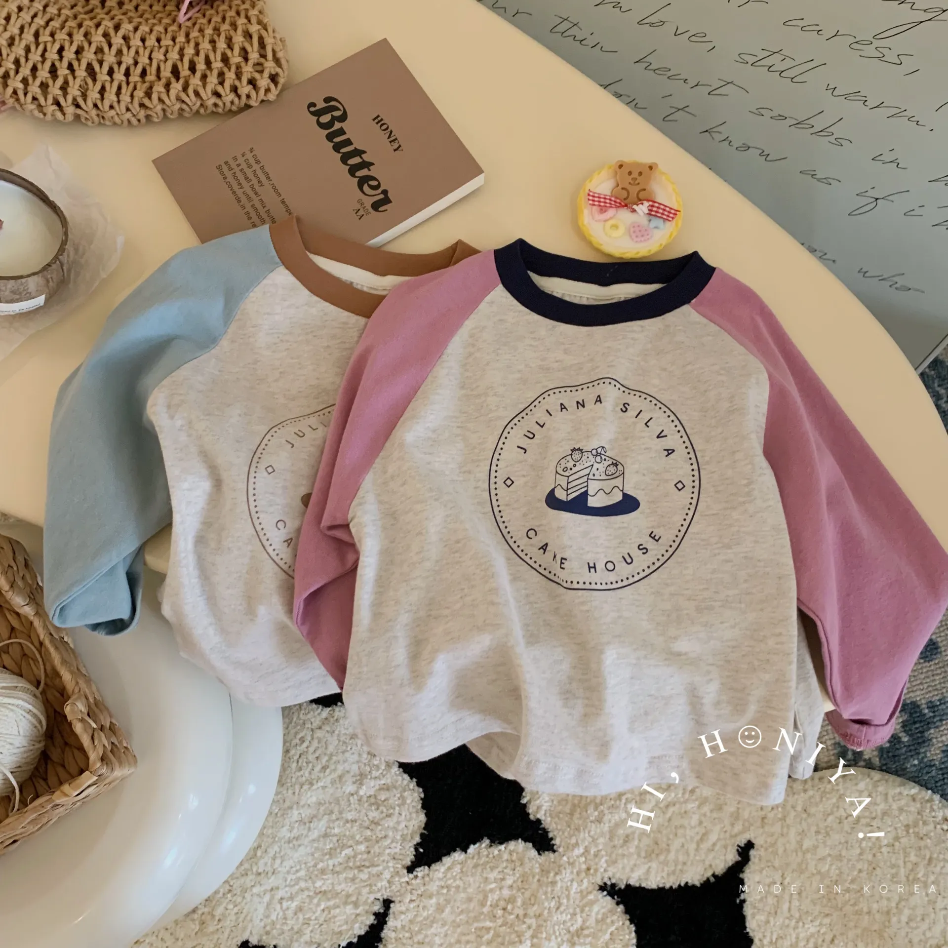 【80-130cm】着回し力抜群  カジュアル 配色 合わせやすい  女の子 長袖 Ｔシャツ