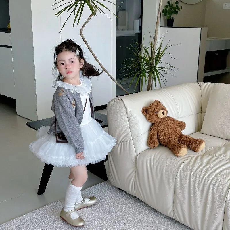 【90-140cm】おしゃれ 可愛い 通園通学 お出かけ カーディガン キッズ  ボタン 前開き 子供服 キッズ 女の子