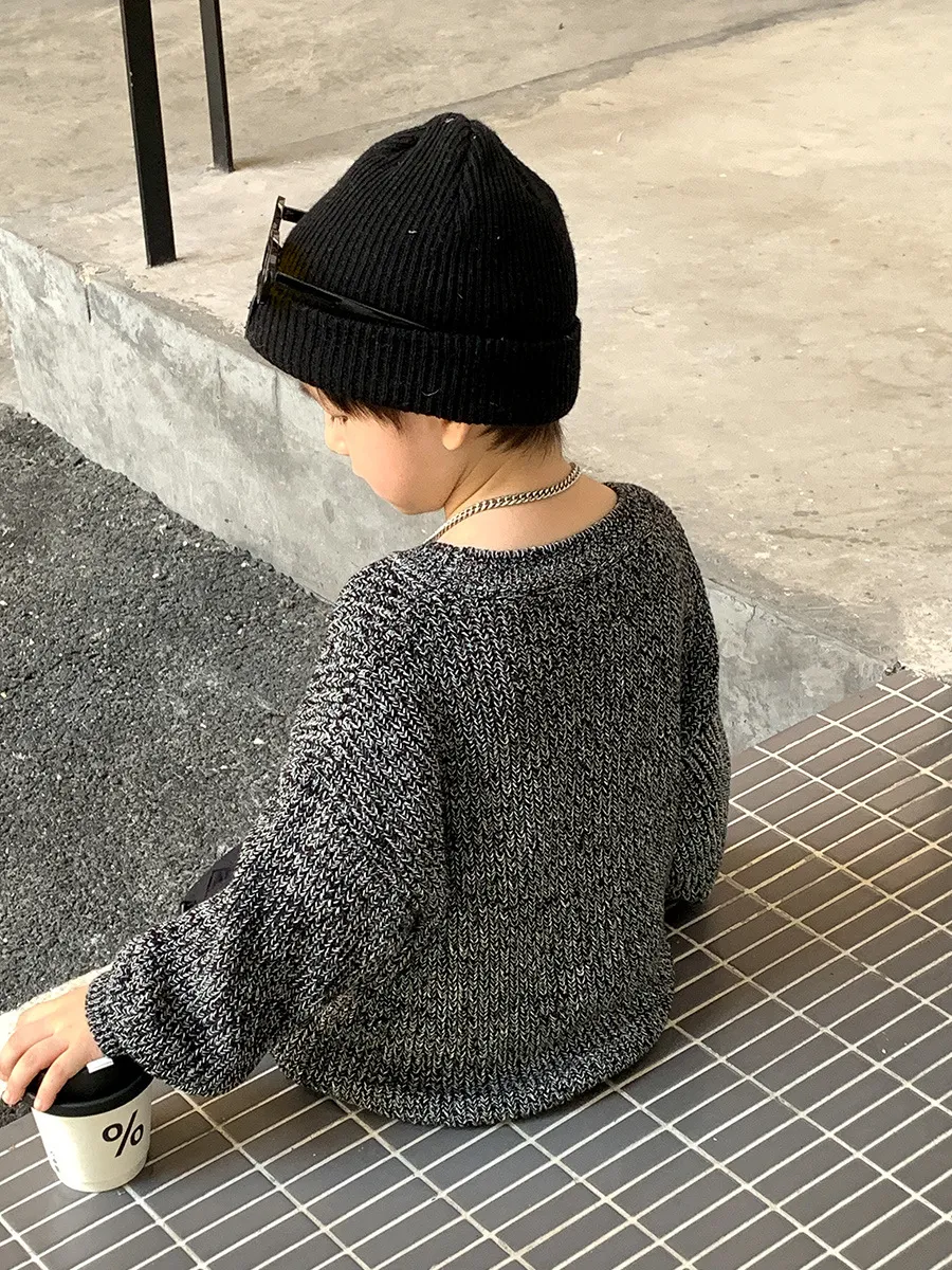 【100-160cm】シンプルでユニセックスなデザイン どんなボトムにも合わせやすい キッズ セーター ニット 子供 男の子