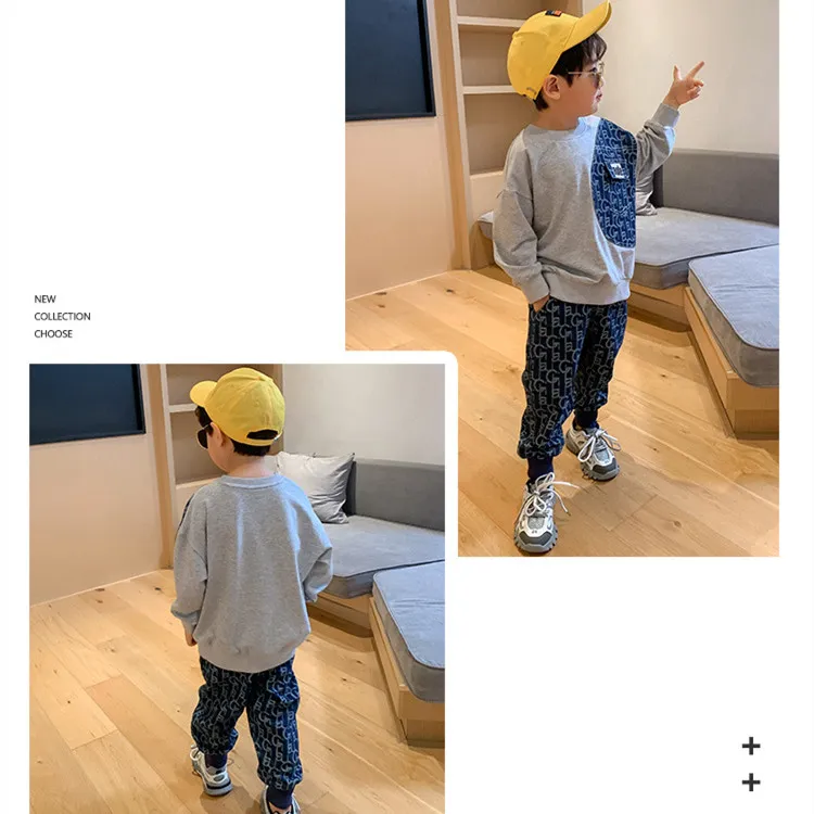 【90-150cm】二点セット かっこいい カジュアル 超人気商品 おしゃれ 特別なデザイン 男の子 トレーナー+パンツ セットアップ
