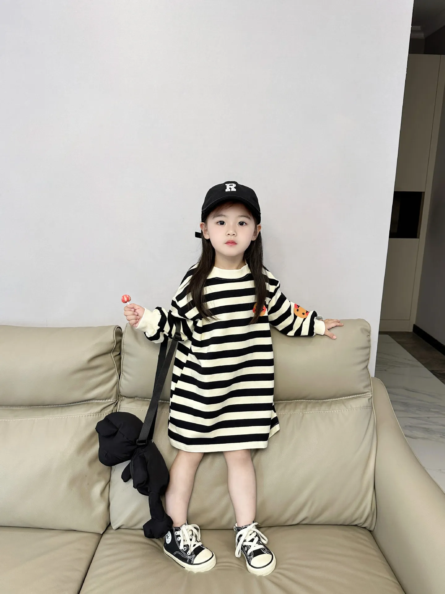 【90-140cm】おしゃれ イチオシ コーディネートに元気をプラス ボーダー ワンピース 子供服