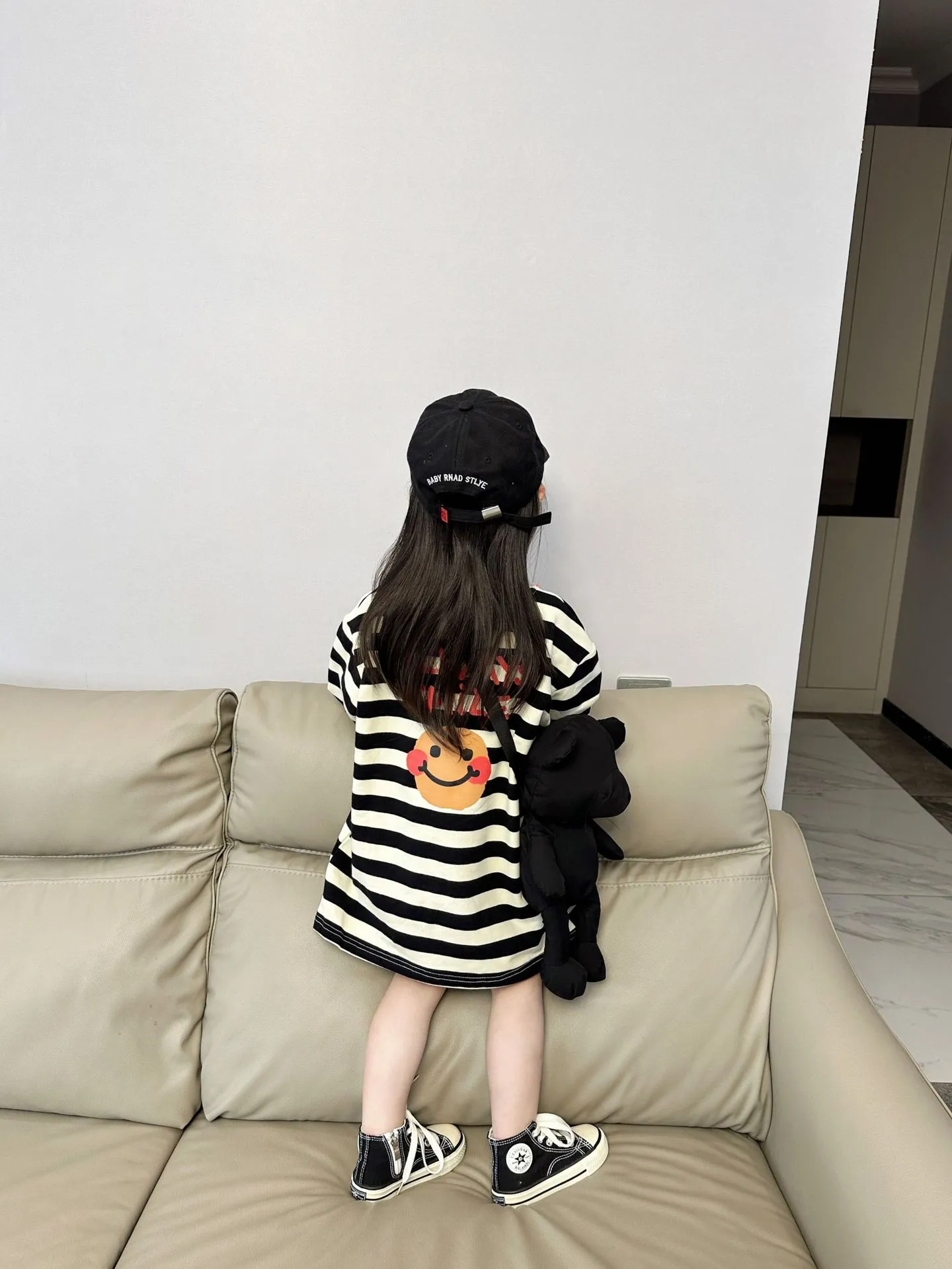 【90-140cm】おしゃれ イチオシ コーディネートに元気をプラス ボーダー ワンピース 子供服